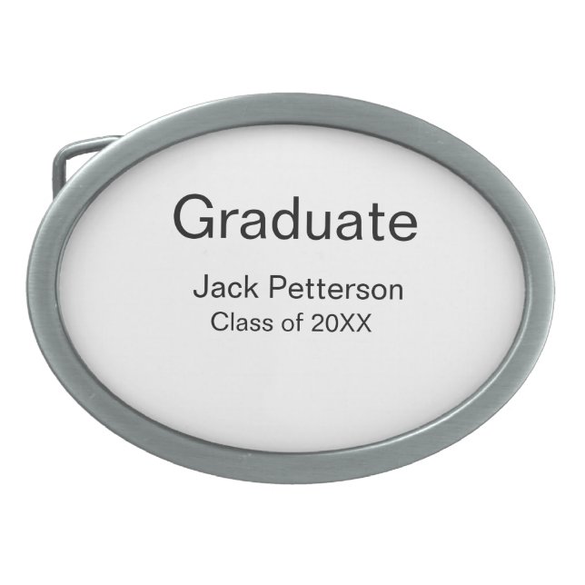 simple minimal graduate add name modern class  belt buckle (Front)
