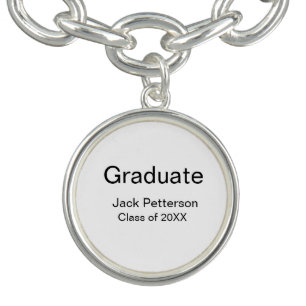 simple minimal graduate add name modern class bracelet