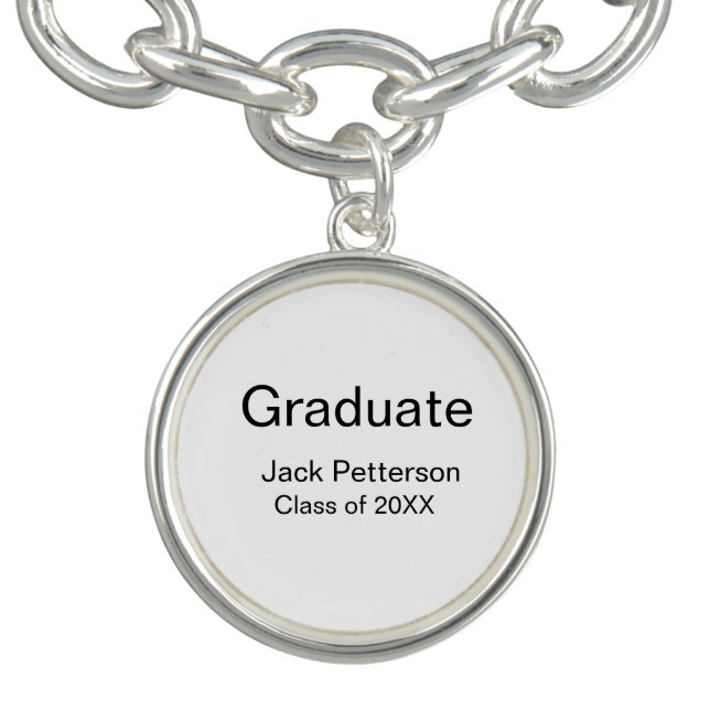 simple minimal graduate add name modern class  bracelet (Design)