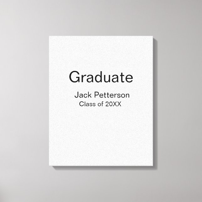 simple minimal graduate add name modern class  canvas print (Front)