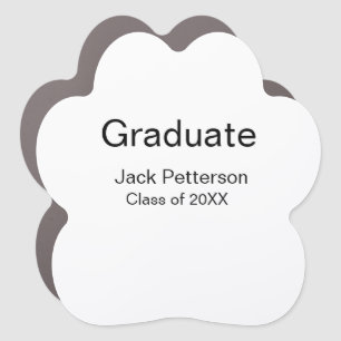 simple minimal graduate add name modern class car magnet