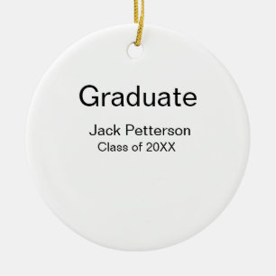 simple minimal graduate add name modern class ceramic ornament