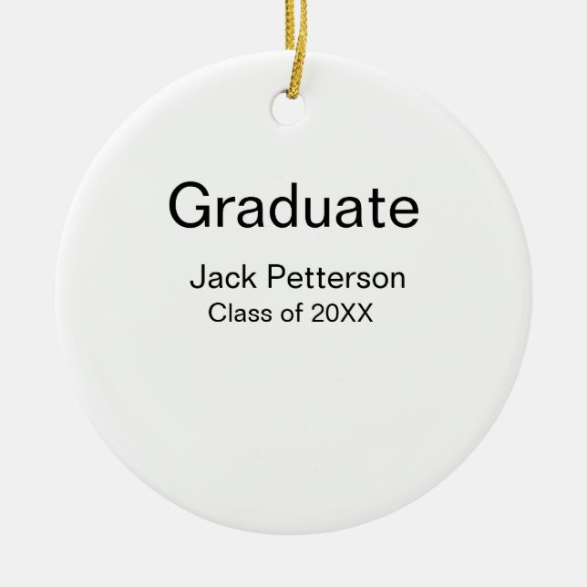 simple minimal graduate add name modern class  ceramic ornament (Front)