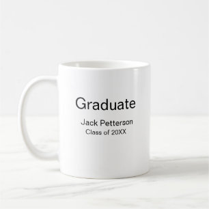 simple minimal graduate add name modern class  coffee mug