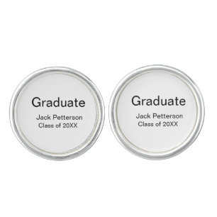 simple minimal graduate add name modern class cufflinks