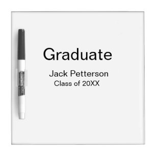 simple minimal graduate add name modern class  dry erase board