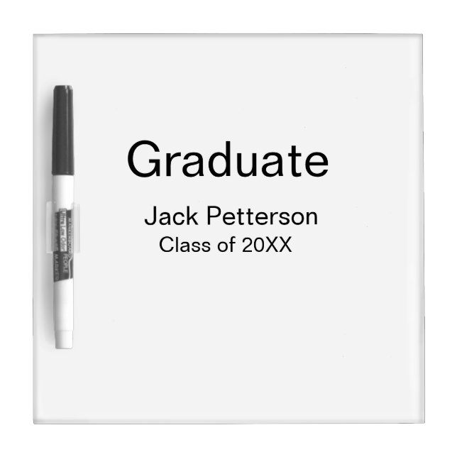 simple minimal graduate add name modern class  dry erase board (Front)