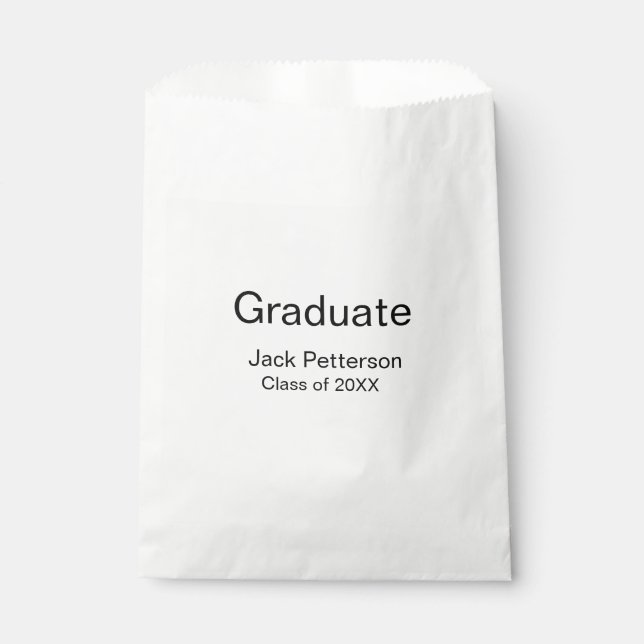 simple minimal graduate add name modern class  favor bag (Front)