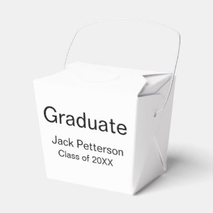 simple minimal graduate add name modern class favor boxes
