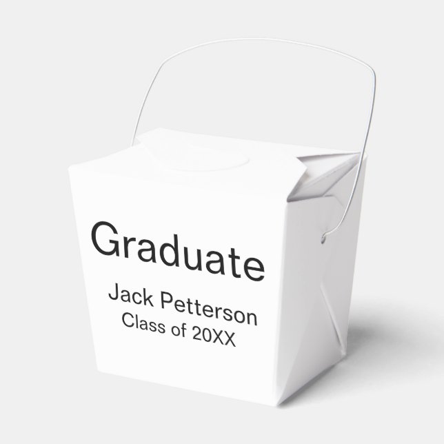 simple minimal graduate add name modern class  favor boxes (Front Side)