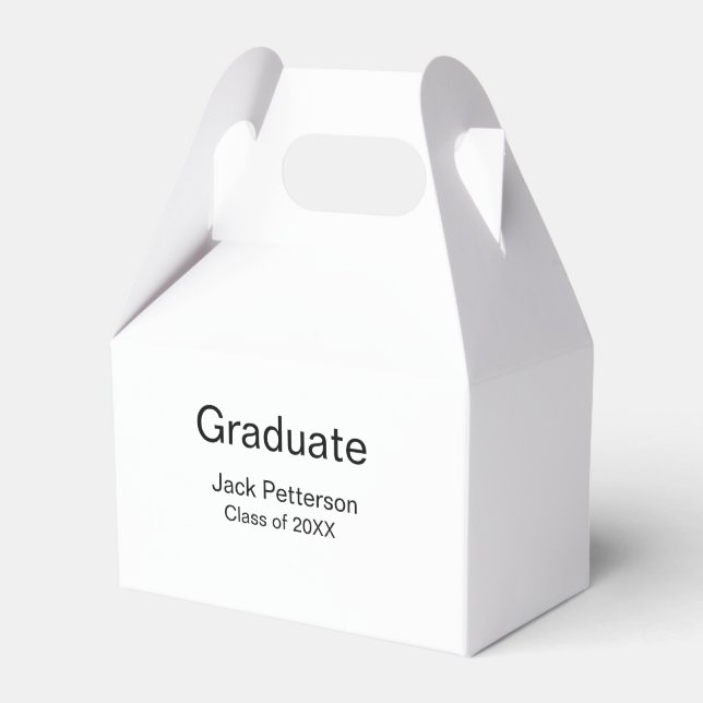 simple minimal graduate add name modern class  favor boxes (Front Side)