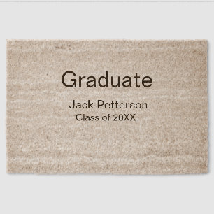 simple minimal graduate add name modern class  fiber doormat