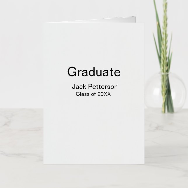 simple minimal graduate add name modern class  foil greeting card (Front)