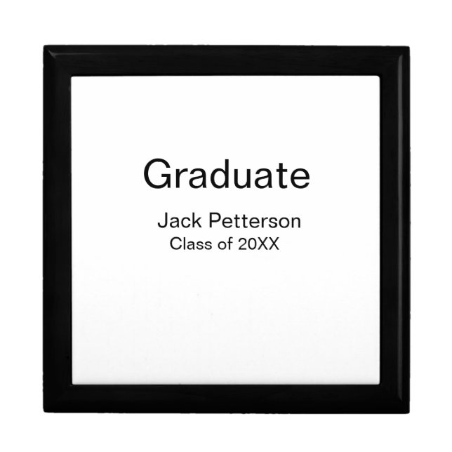 simple minimal graduate add name modern class  gift box (Front)