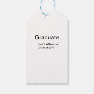 simple minimal graduate add name modern class gift tags