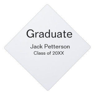 simple minimal graduate add name modern class  graduation cap topper
