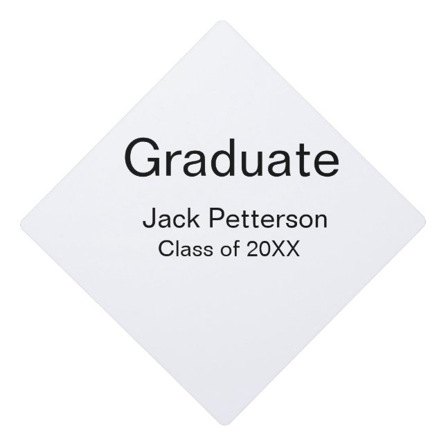 simple minimal graduate add name modern class  graduation cap topper (Front)