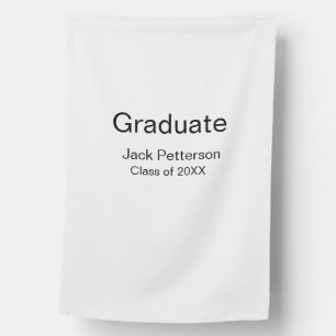simple minimal graduate add name modern class house flag