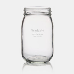 simple minimal graduate add name modern class  mason jar