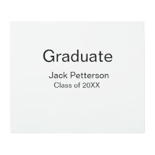 simple minimal graduate add name modern class metal print