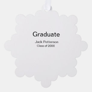 simple minimal graduate add name modern class ornament card