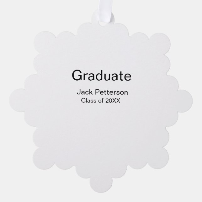 simple minimal graduate add name modern class  ornament card (Front)