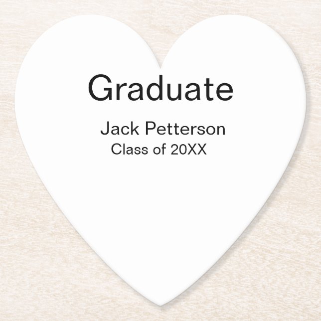 simple minimal graduate add name modern class  paper coaster (Front)