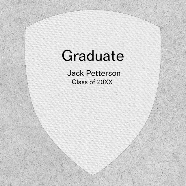 simple minimal graduate add name modern class  patch (Front)