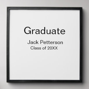 simple minimal graduate add name modern class peel and stick photo tile