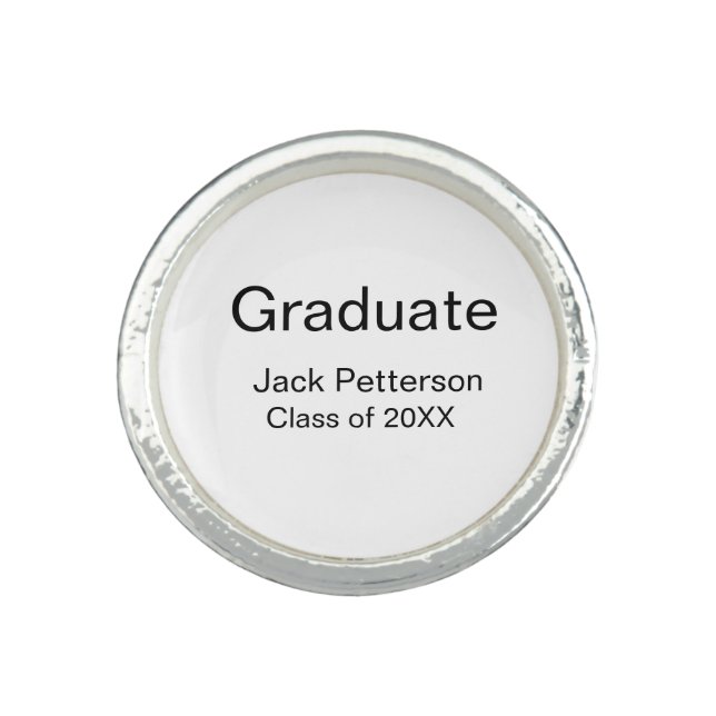 simple minimal graduate add name modern class  ring (Front)
