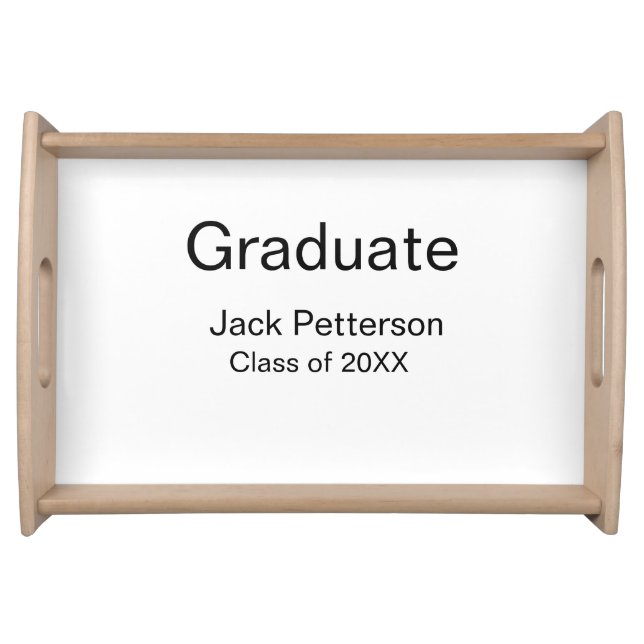 simple minimal graduate add name modern class  serving tray (Front)