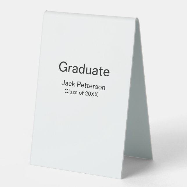 simple minimal graduate add name modern class  table tent (Front)