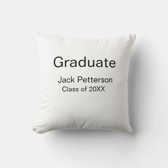 simple minimal graduate add name modern class  throw pillow (Front)