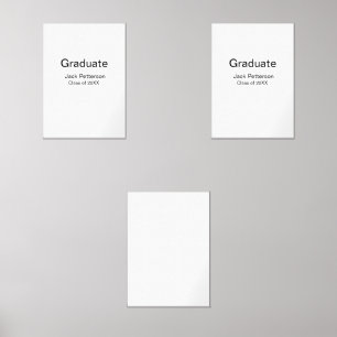 simple minimal graduate add name modern class  wall art sets