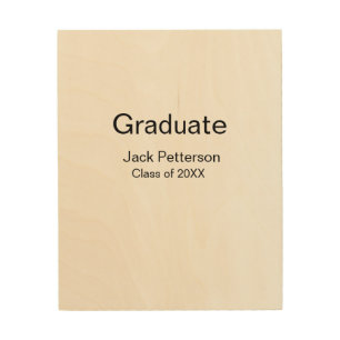 simple minimal graduate add name modern class  wood wall art