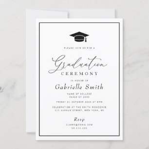 simple minimal graduation ceremony invitation
