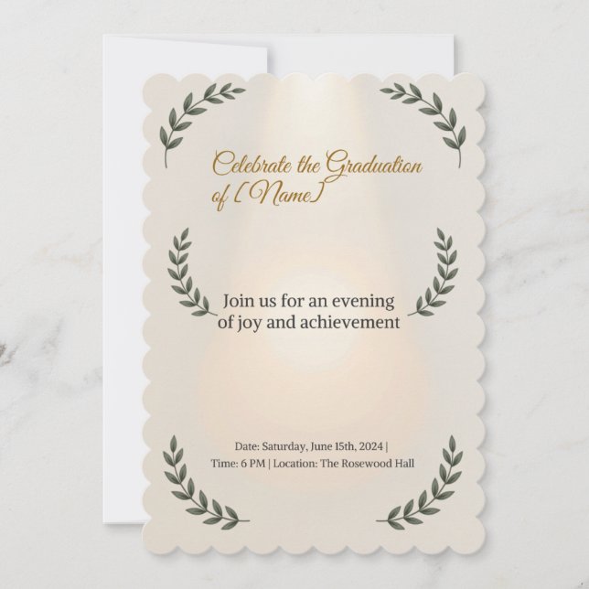 simple minimal graduation invitation (Front)