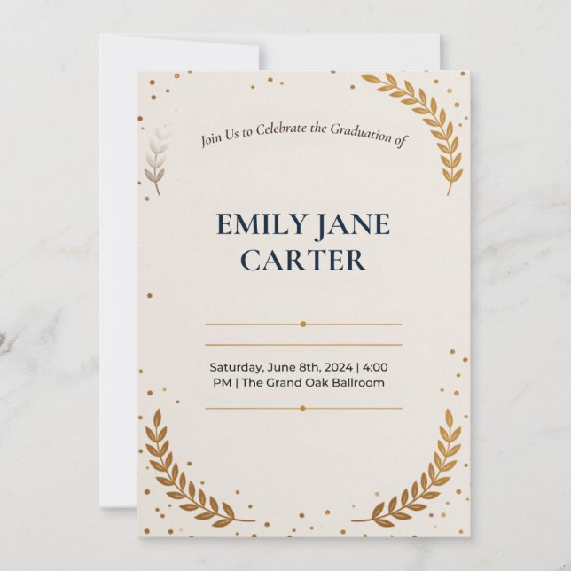 simple minimal graduation invitation (Front)