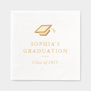 Simple Minimal Graduation Party Foil Napkins