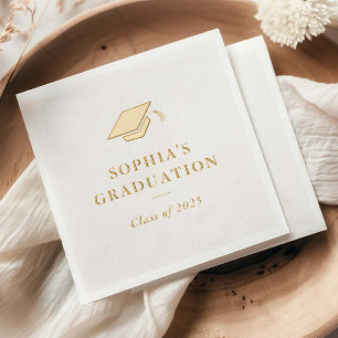 Simple Minimal Graduation Party Foil Napkins