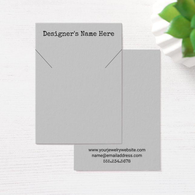 Simple Minimal Gray Necklace Holder Display Cards (Desk)
