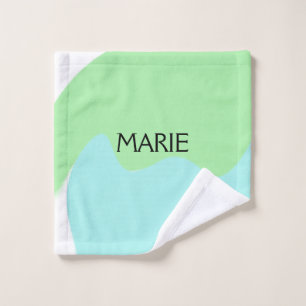 SIMPLE MINIMAL GREEN ADD YOUR NAME TEXT GIFT       BATH TOWEL SET