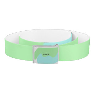 SIMPLE MINIMAL GREEN ADD YOUR NAME TEXT GIFT BELT