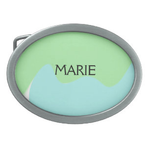 SIMPLE MINIMAL GREEN ADD YOUR NAME TEXT GIFT       BELT BUCKLE