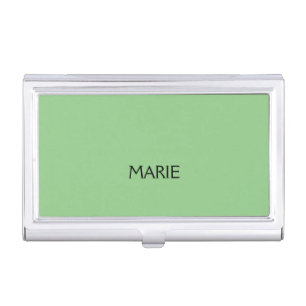 SIMPLE MINIMAL GREEN ADD YOUR NAME TEXT GIFT BUSINESS CARD CASE