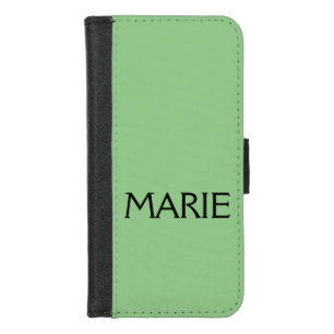 SIMPLE MINIMAL GREEN ADD YOUR NAME TEXT GIFT iPhone 8/7 WALLET CASE