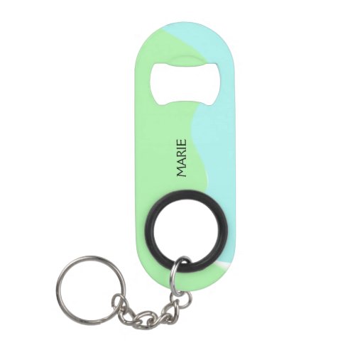 SIMPLE MINIMAL GREEN ADD YOUR NAME TEXT GIFT       KEYCHAIN BOTTLE OPENER