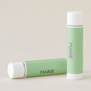 SIMPLE MINIMAL GREEN ADD YOUR NAME TEXT GIFT LIP BALM