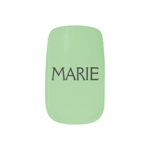 SIMPLE MINIMAL GREEN ADD YOUR NAME TEXT GIFT MINX NAIL ART
