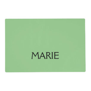 SIMPLE MINIMAL GREEN ADD YOUR NAME TEXT GIFT PLACEMAT